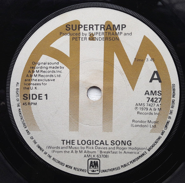 Supertramp : The Logical Song (7", Single, Com)