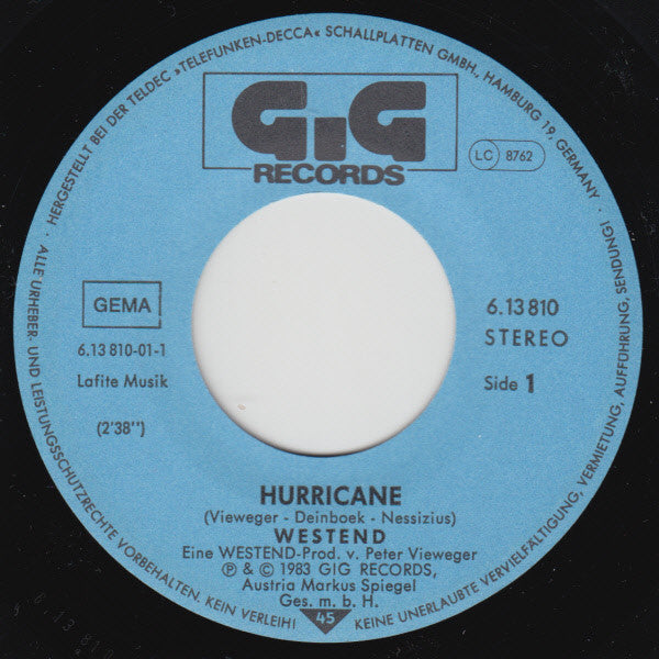 Westend : Hurricane (7", Single)