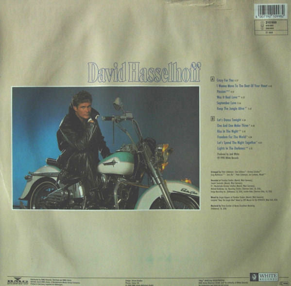 David Hasselhoff : Crazy For You (LP, Album)