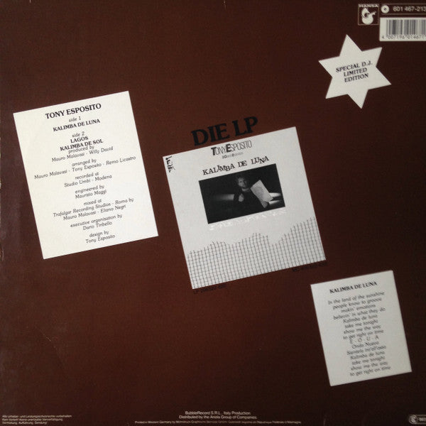 Tony Esposito : Kalimba De Luna (12", Maxi, Ltd)