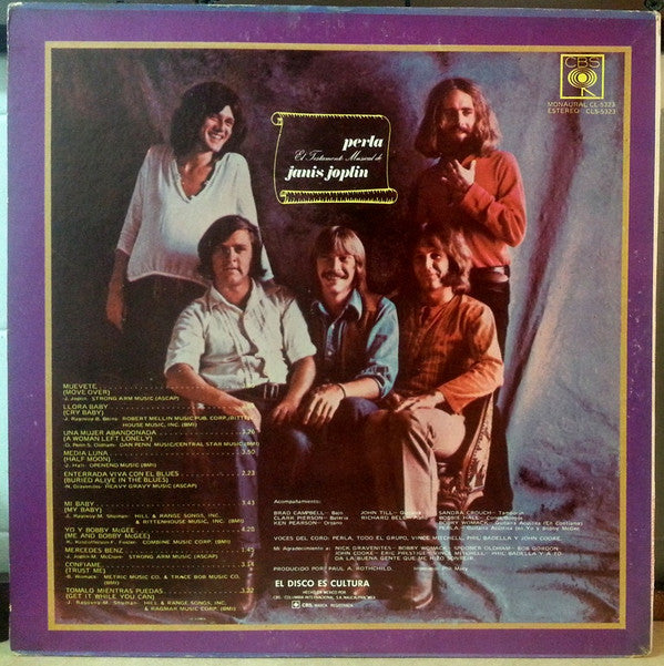 Janis Joplin : Perla El Testamento Musical De Janis Joplin (LP, Album, RE)