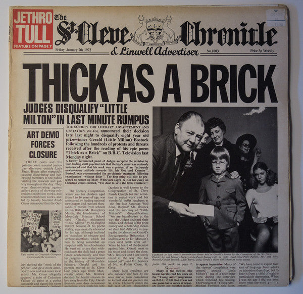 Jethro Tull : Thick As A Brick (LP, Album, RE)