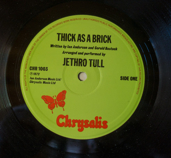 Jethro Tull : Thick As A Brick (LP, Album, RE)