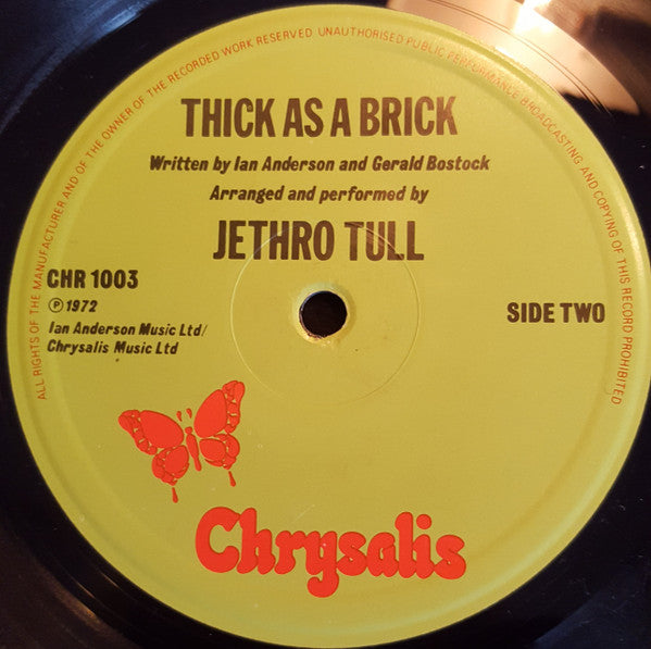 Jethro Tull : Thick As A Brick (LP, Album, RE)