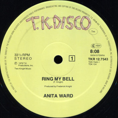 Anita Ward : Ring My Bell (12", Maxi)
