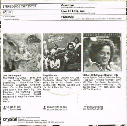 Ferrari (3) : Goodbye  (7", Single)