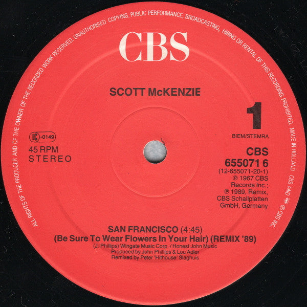 Scott McKenzie : San Francisco (Remix '89) (12", Maxi)