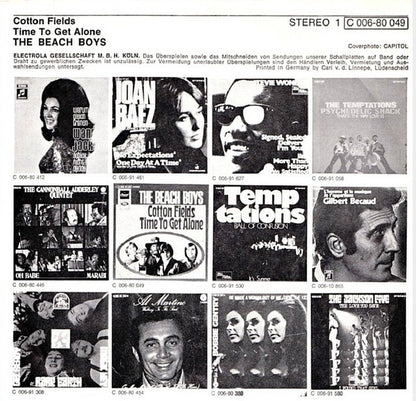 The Beach Boys : Cotton Fields / Time To Get Alone (7", Single, RE)