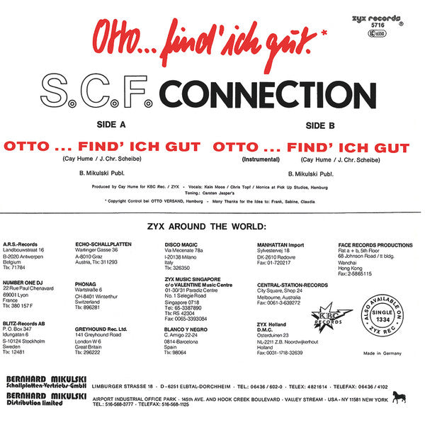 S.C.F. Connection : Otto ... Find' Ich Gut (12", Maxi)