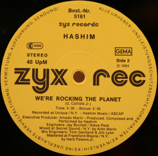 Hashim : We're Rocking The Planet (12")