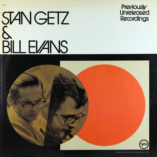 Stan Getz & Bill Evans : Previously Unreleased Recordings (LP, Album, Mono, M/Print)