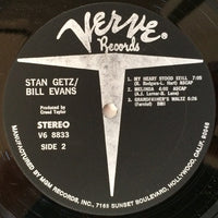 Stan Getz & Bill Evans : Previously Unreleased Recordings (LP, Album, Mono, M/Print)