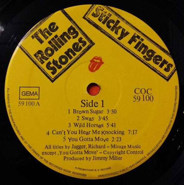 The Rolling Stones : Sticky Fingers (LP, Album, RE, Zip)