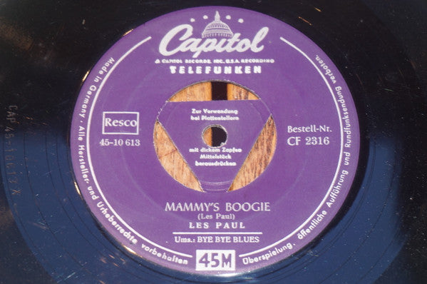 Les Paul & Mary Ford, Les Paul : Bye Bye Blues / Mammy's Boogie (7", Single)
