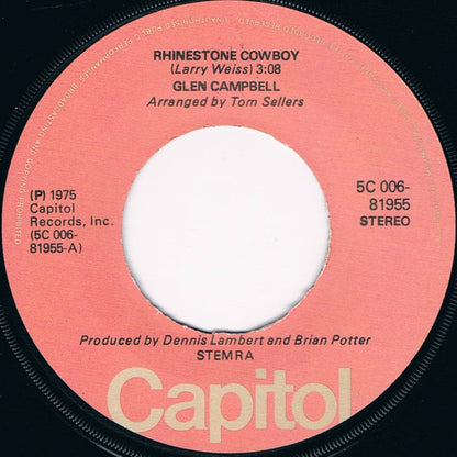 Glen Campbell : Rhinestone Cowboy (7", Single, Smo)