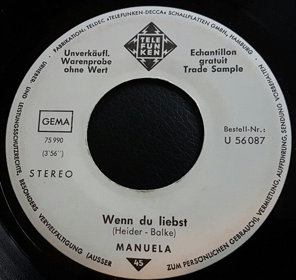 Manuela (5) : Wenn Du Liebst (7", Single, Promo)