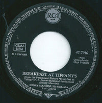 Henry Mancini And His Orchestra : Moon River / Breakfast At Tiffany's (7", Single, Mono)