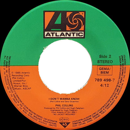 Phil Collins And Marilyn Martin : Separate Lives (Love Theme From White Nights) (7", Single)