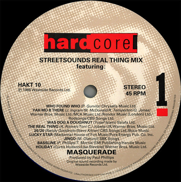 Masquerade : Streetsounds Real Thing Mix (12")