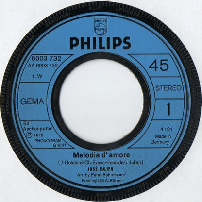 José Julien : Melodia D'Amore (7", Single)