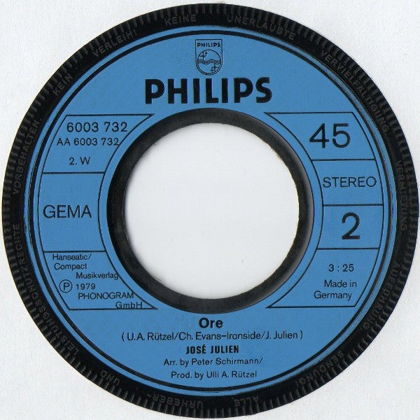 José Julien : Melodia D'Amore (7", Single)