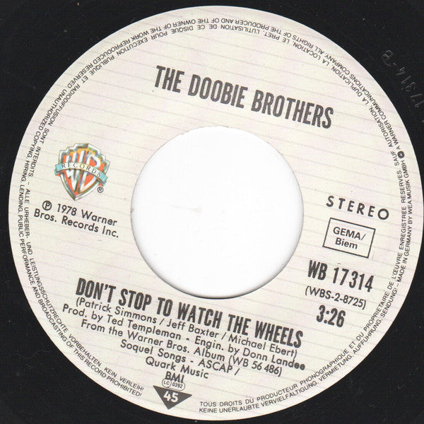The Doobie Brothers : What A Fool Believes (7", Single, RE)