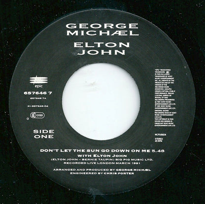 George Michael, Elton John : Don't Let The Sun Go Down On Me (7", Single, Lar)