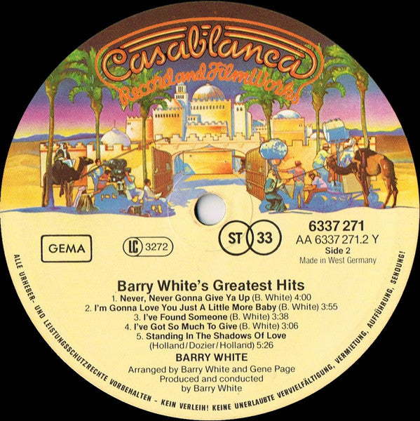 Barry White : Barry White's Greatest Hits (LP, Comp, RE)