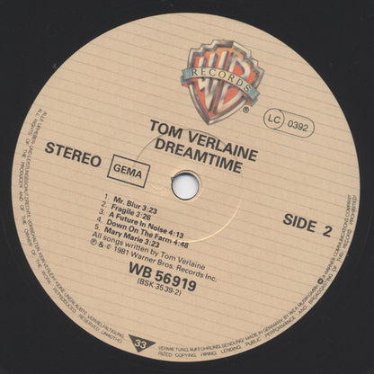 Tom Verlaine : Dreamtime (LP, Album)