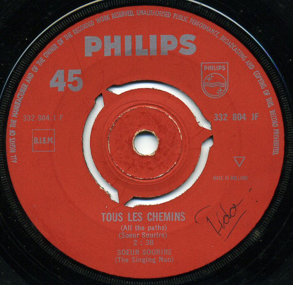 Soeur Sourire : Tous Les Chemins  (7", Single)