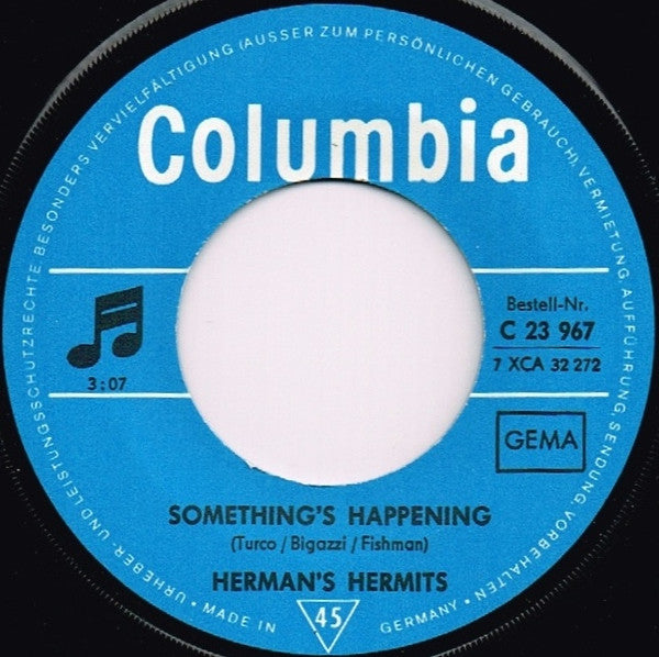 Herman's Hermits : Something's Happening (7", Single)