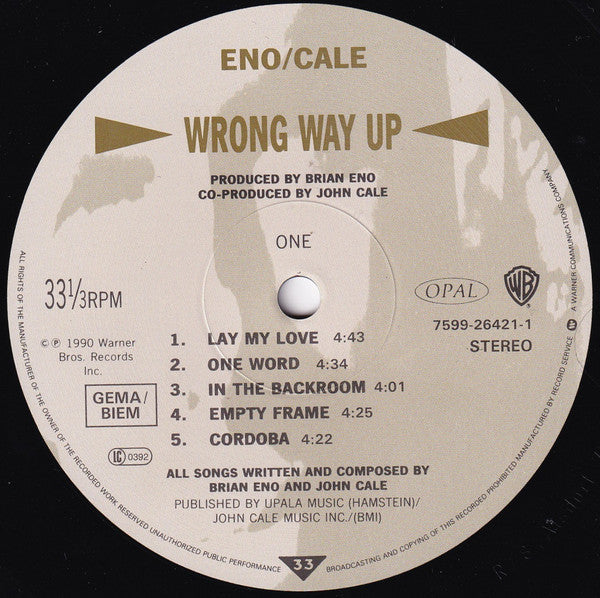 Eno* / Cale* : Wrong Way Up (LP, Album)