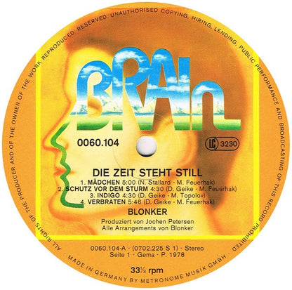 Blonker : Die Zeit Steht Still (LP, Album)