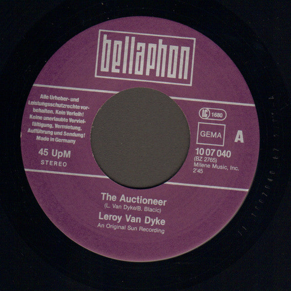 Leroy Van Dyke : The Auctioneer (7", Single, RE)