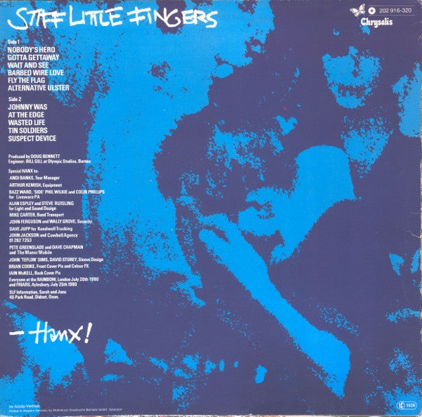 Stiff Little Fingers : Hanx! (LP, Album)