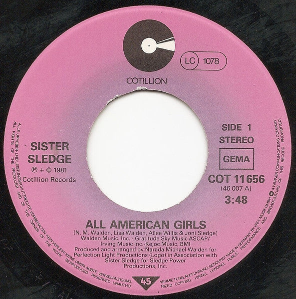 Sister Sledge : All American Girls (7", Single)