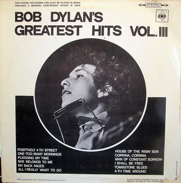 Bob Dylan : Bob Dylan's Greatest Hits Vol.III (LP, Comp, RE)