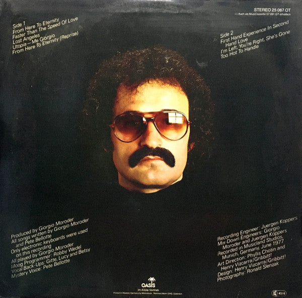 Giorgio Moroder : From Here To Eternity (LP, Album, P/Mixed)
