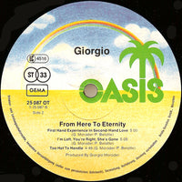 Giorgio Moroder : From Here To Eternity (LP, Album, P/Mixed)