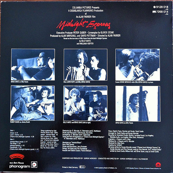 Giorgio Moroder : Midnight Express (Music From The Original Motion Picture Soundtrack) (LP, Album)