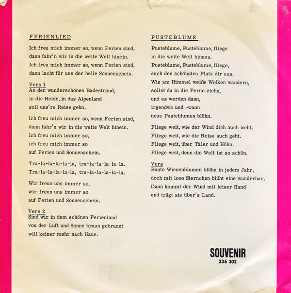 Christina Burg : Ich Freu Mich Immer So, Wenn Ferien Sind (7", Single, Mono)