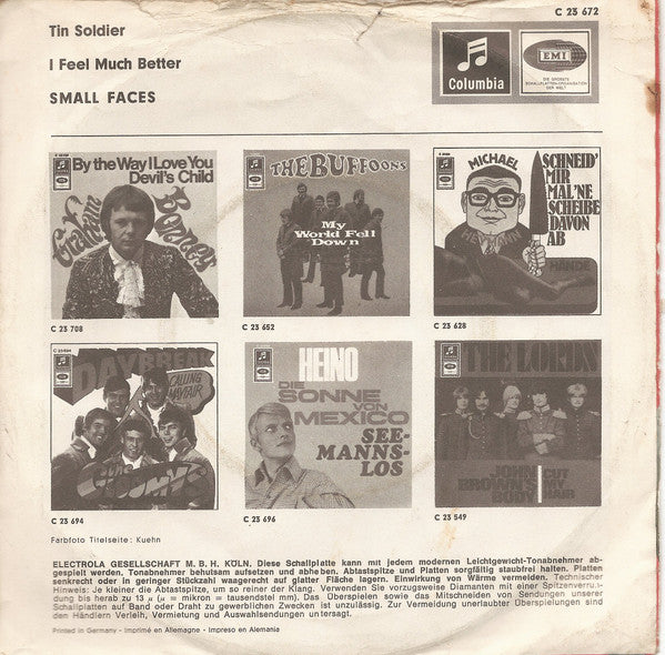 Small Faces : Tin Soldier (7", Single)