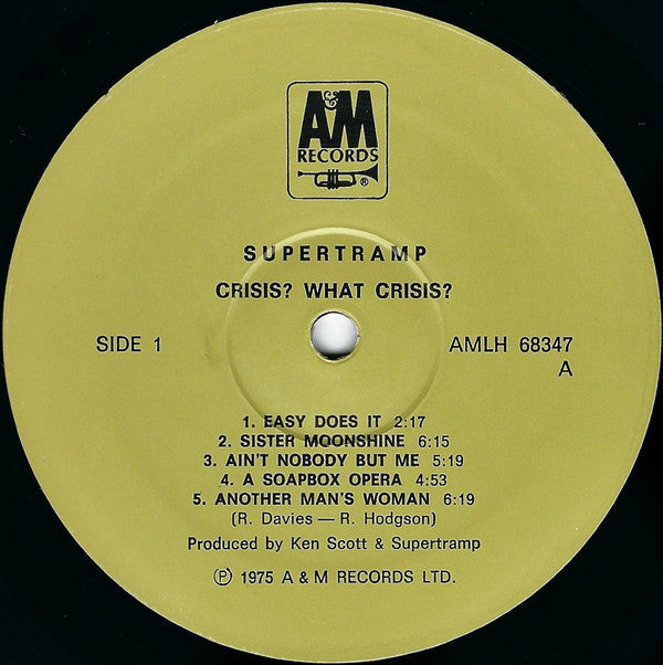 Supertramp : Crisis? What Crisis? = ? משבר ?  איזה משבר (LP, Album)