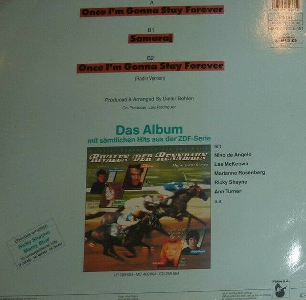 Ricky Shayne : Once I'm Gonna Stay Forever (12", Maxi)