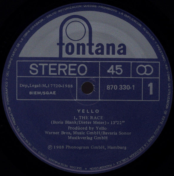 Yello : The Race (12", Single)
