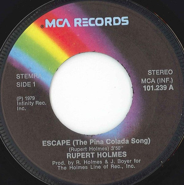 Rupert Holmes : Escape (The Piña Colada Song) (7", Single)