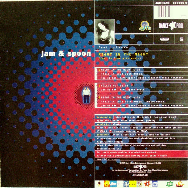 Jam & Spoon Feat. Plavka : Right In The Night (Fall In Love With Music) (12")