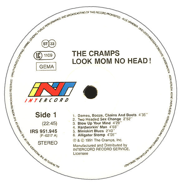 The Cramps : Look Mom No Head! (LP, Album)