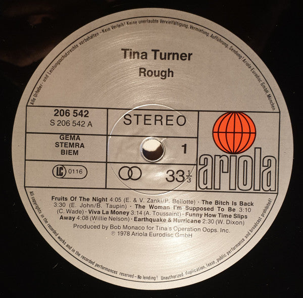 Tina Turner : Rough (LP, Album, RE)