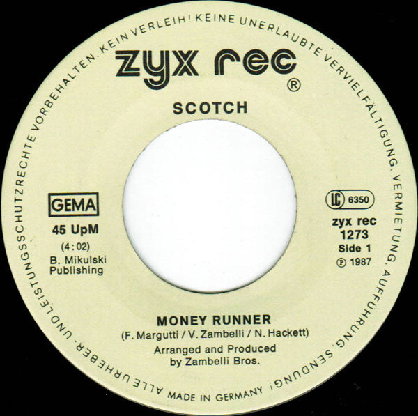 Scotch : Money Runner (7", Single)